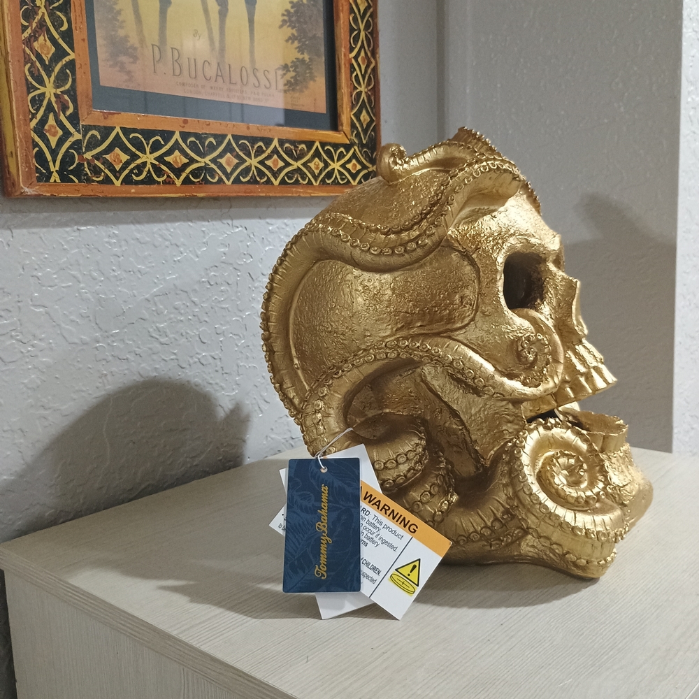 LED Tommy Bahama Summerween Gold Octopus Skull Mermaid Pirate - Picture 4 of 6